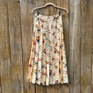 Tory Burch Pleated Silk Ballerina Skirt